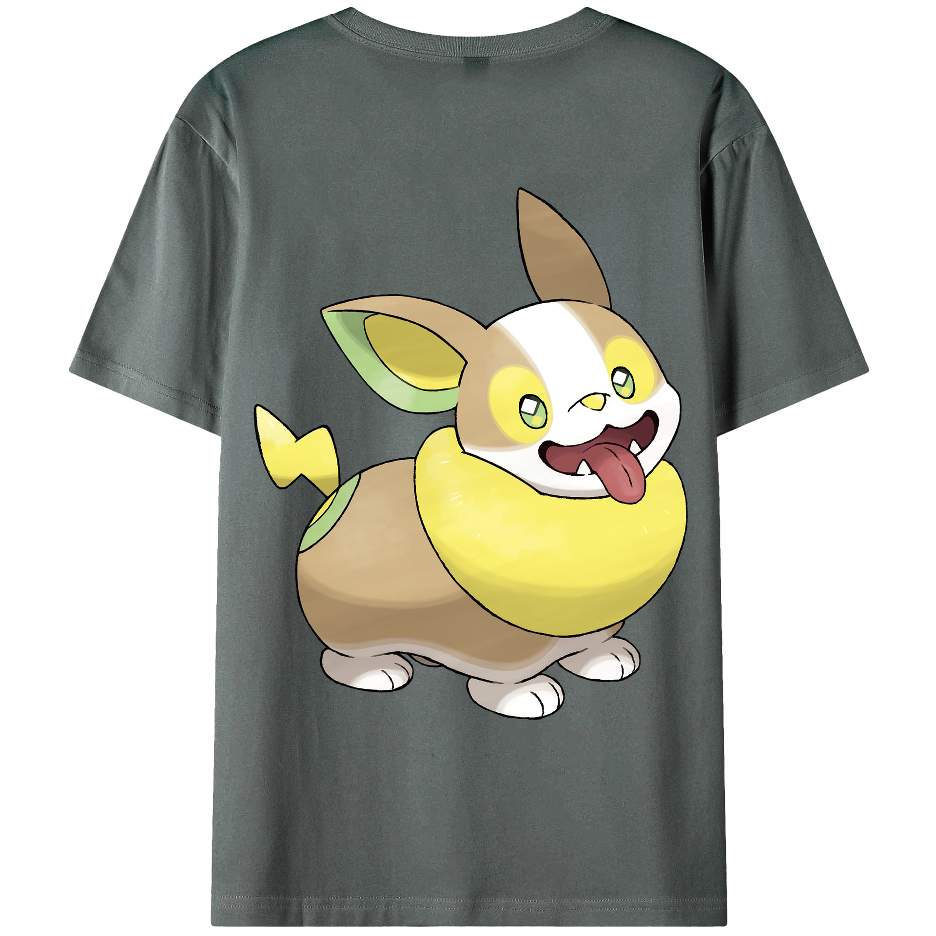 （画像用） ポケットモンスター Pokémon 綿100％ メンズ半袖Tシャツ（バックプリント） 通気性